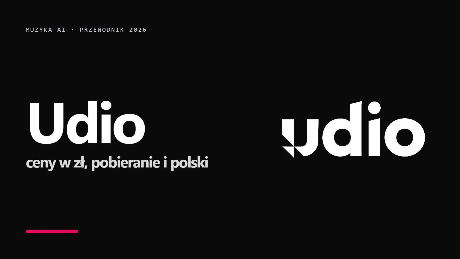 Logo Udio na czarnym tle - przewodnik po generatorze piosenek AI