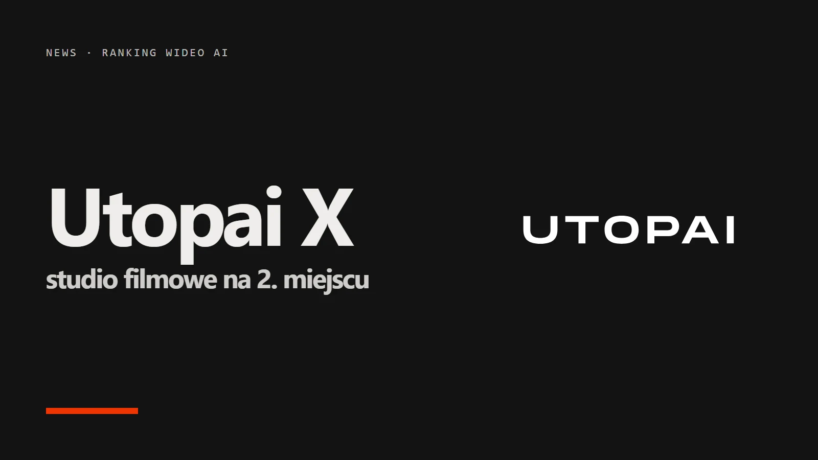 Logo Utopai i napis Utopai X - studio filmowe na 2. miejscu rankingu wideo