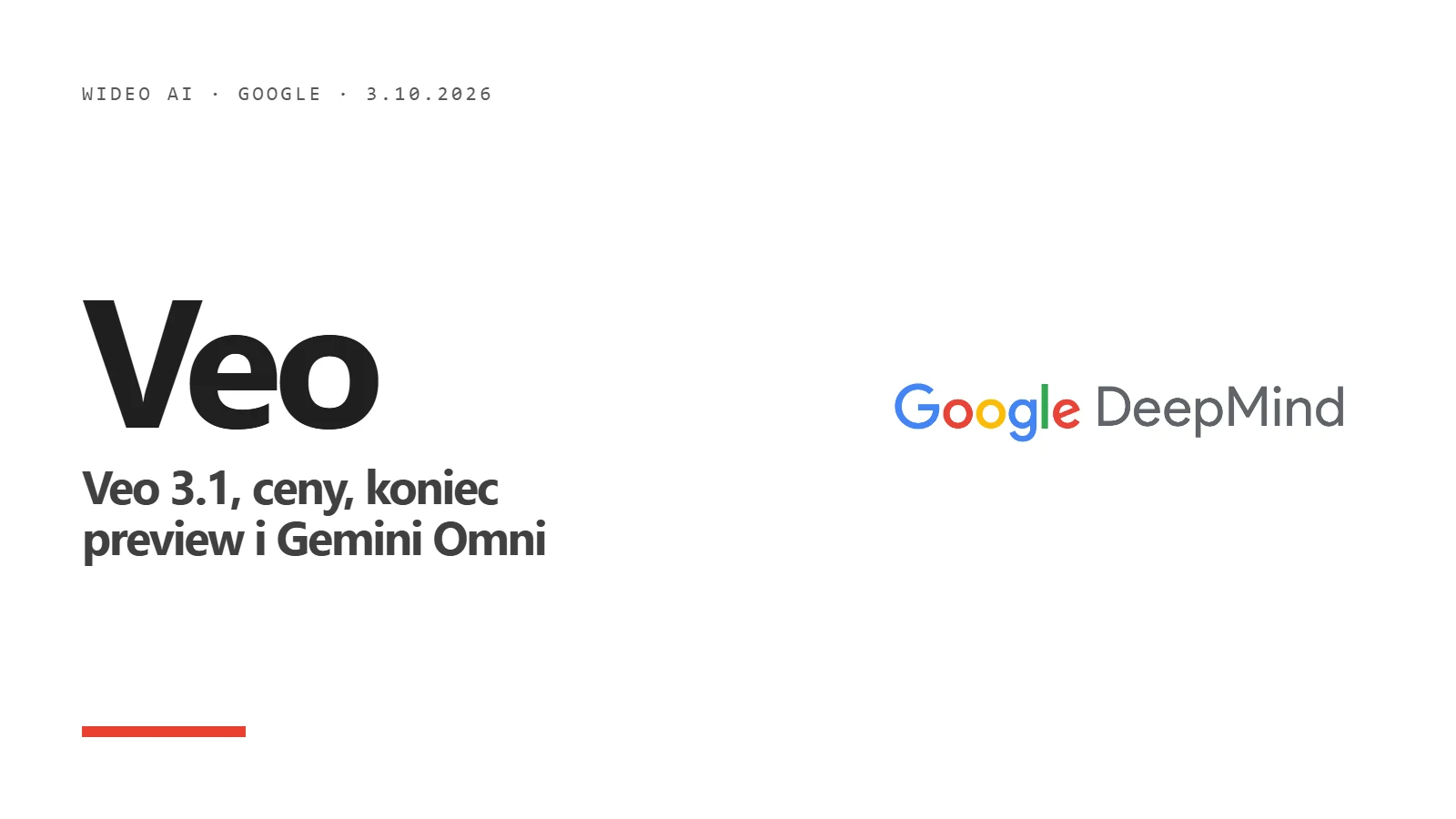 Logo Google DeepMind i napis Veo - przewodnik po modelach wideo Veo