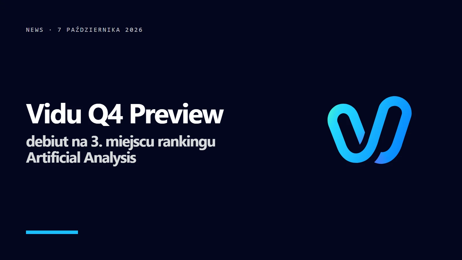Logo Vidu i napis Vidu Q4 Preview - debiut na 3. miejscu rankingu Artificial Analysis