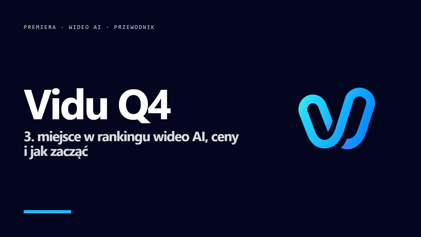 Logo Vidu i napis Vidu Q4 - przewodnik: 3. miejsce w rankingu wideo AI, ceny i jak zacząć