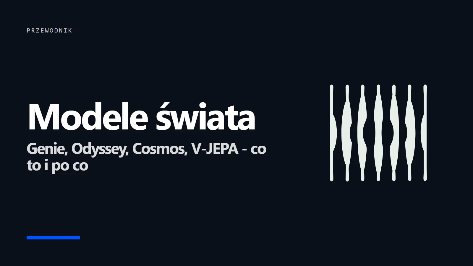 Logo Odyssey i napis Modele świata - przewodnik po Genie, Odyssey, Cosmos i V-JEPA
