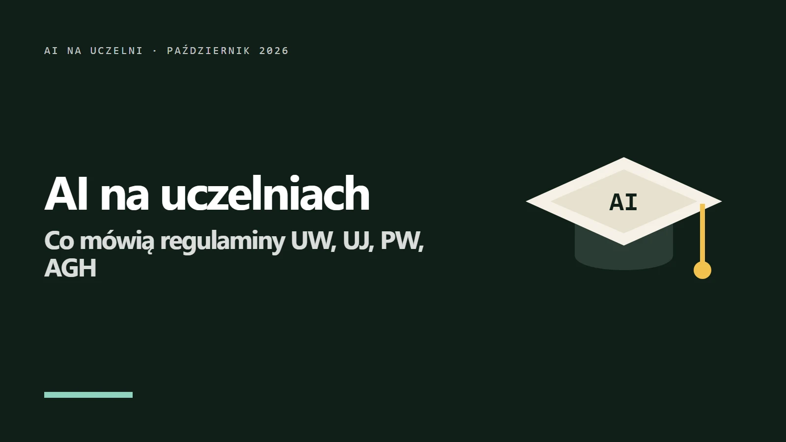 Zasady AI na polskich uczelniach 2026: UW, UJ, PW, AGH, UAM i inne - okładka