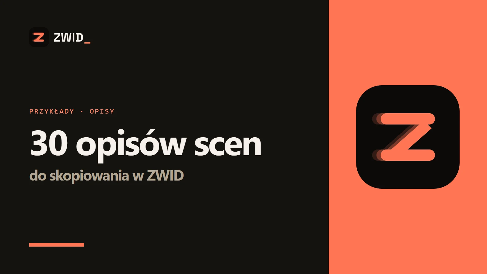 Logo ZWID - 30 opisów scen do ZWID - przykłady do skopiowania