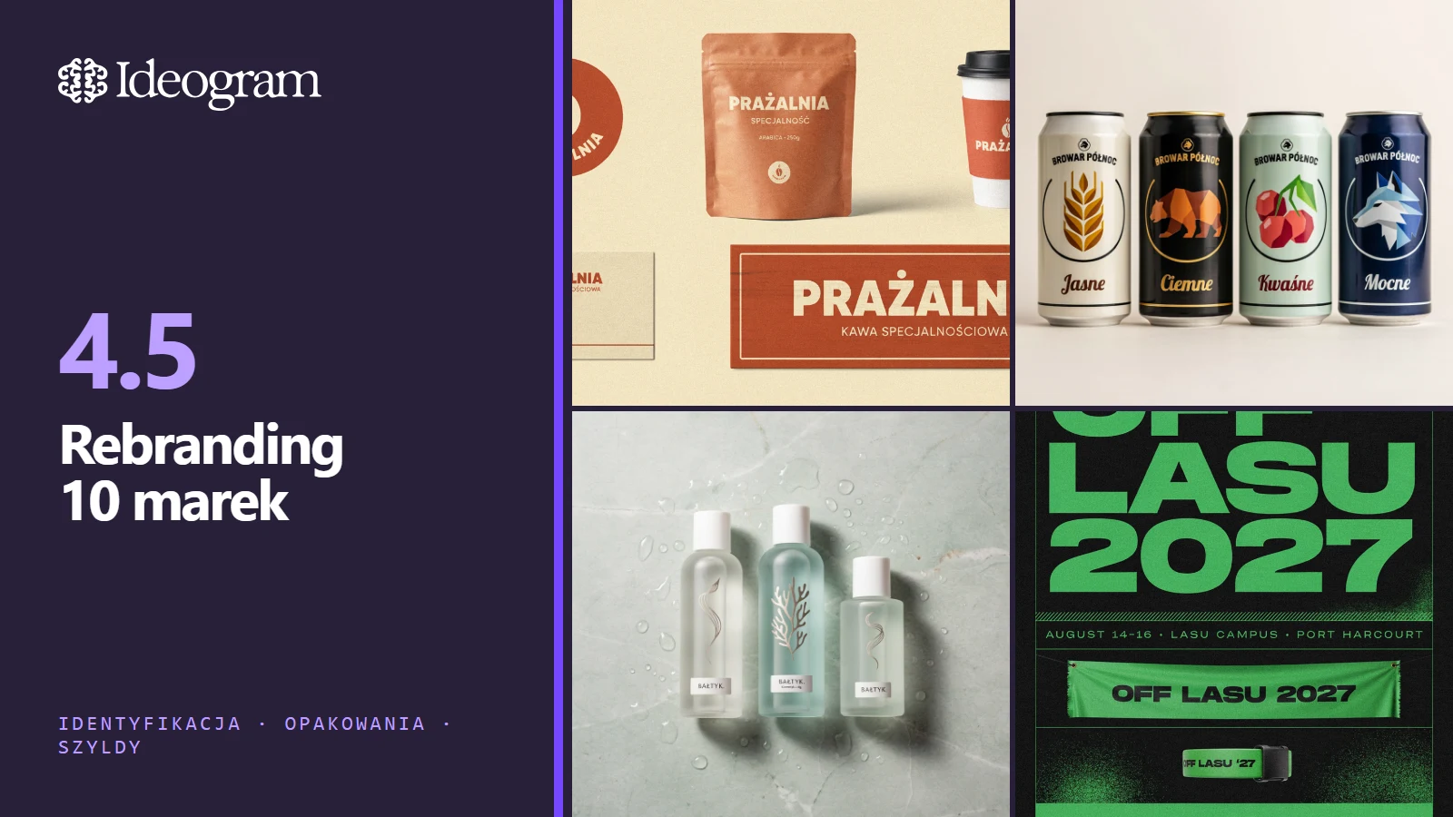 Ideogram 4.5 - Rebranding marek w Ideogram 4.5: 10 koncepcji z promptami