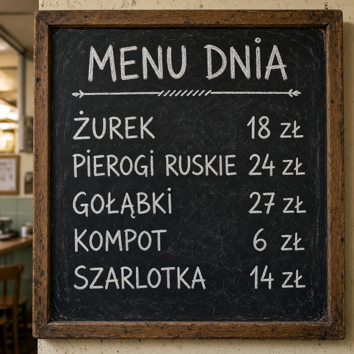 Tablica MENU DNIA z Grok Imagine 2
