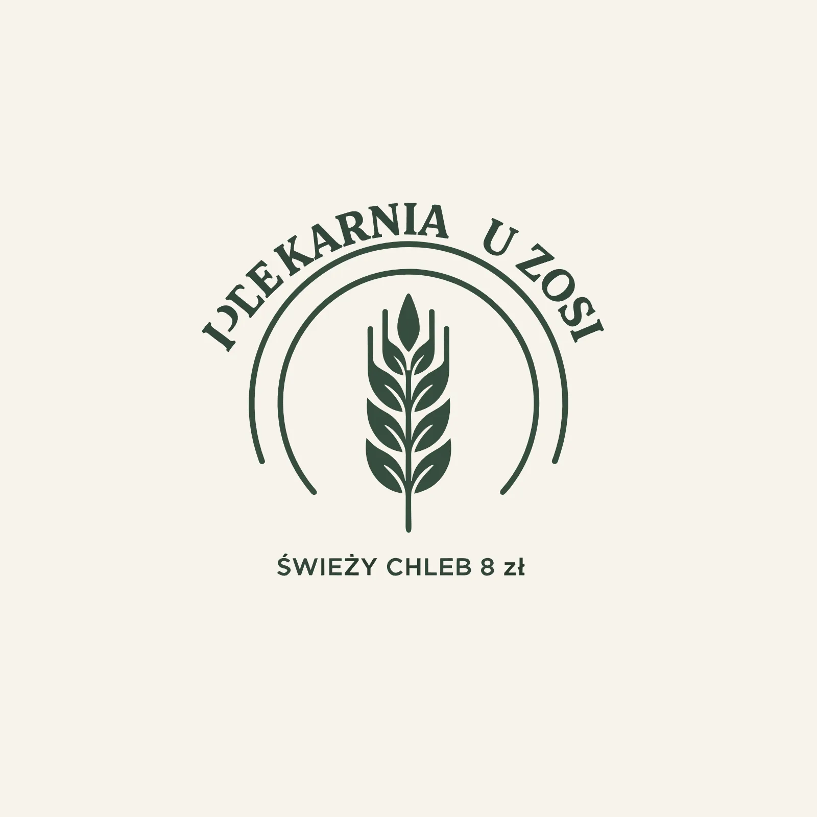 Ideogram Vector: Szyld piekarni z polskimi literami