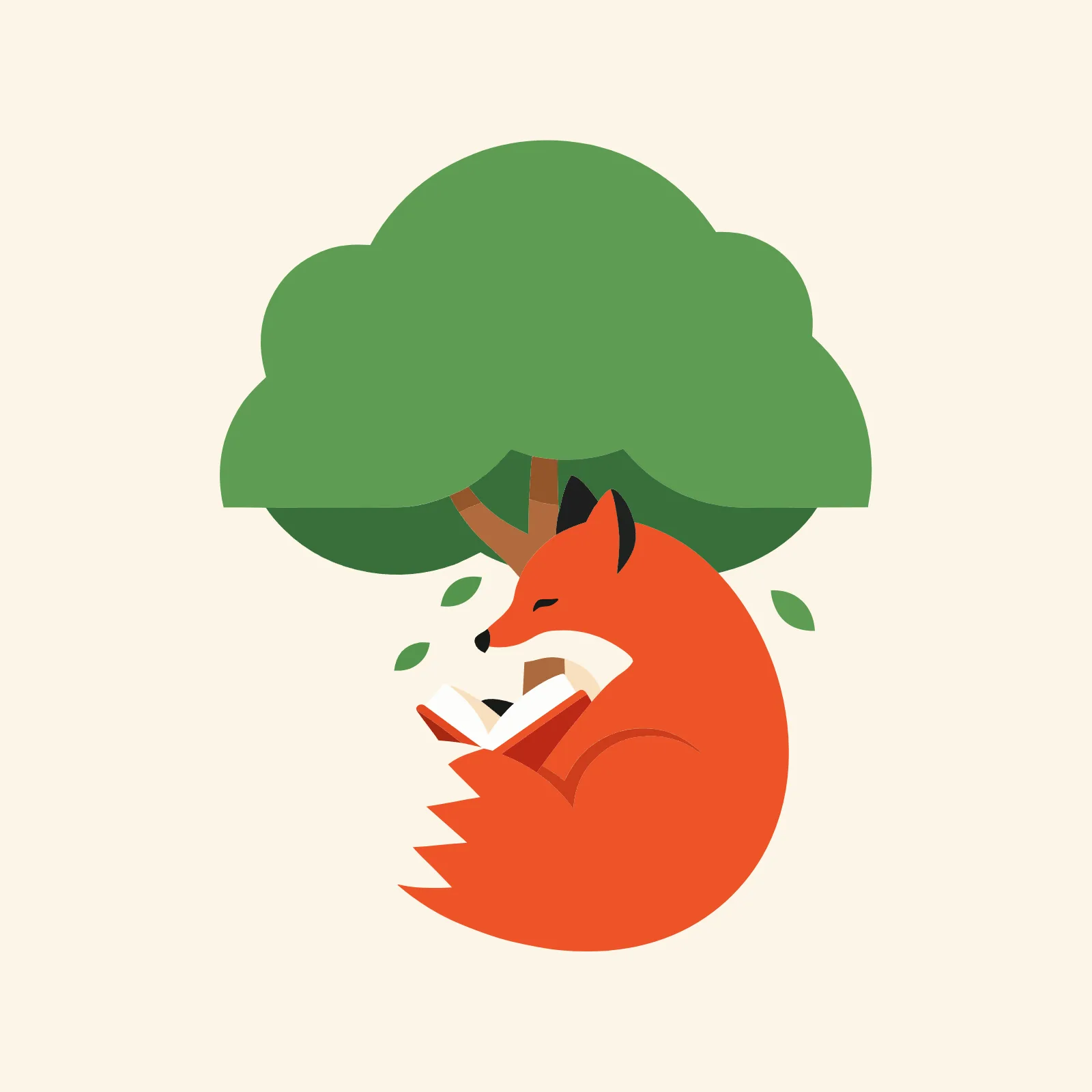 Ideogram Vector: Lis pod drzewem