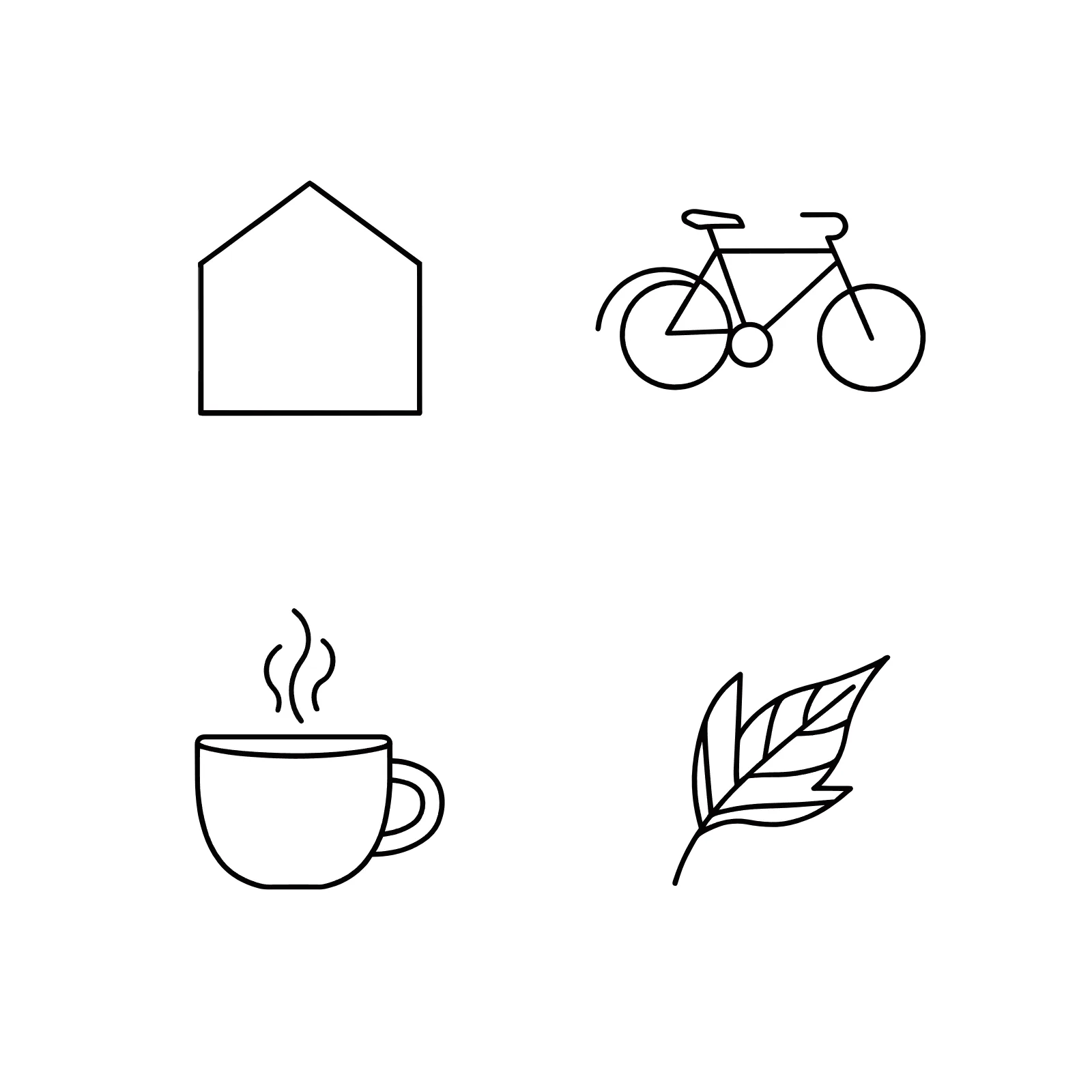 Ideogram Vector: Zestaw czterech ikon