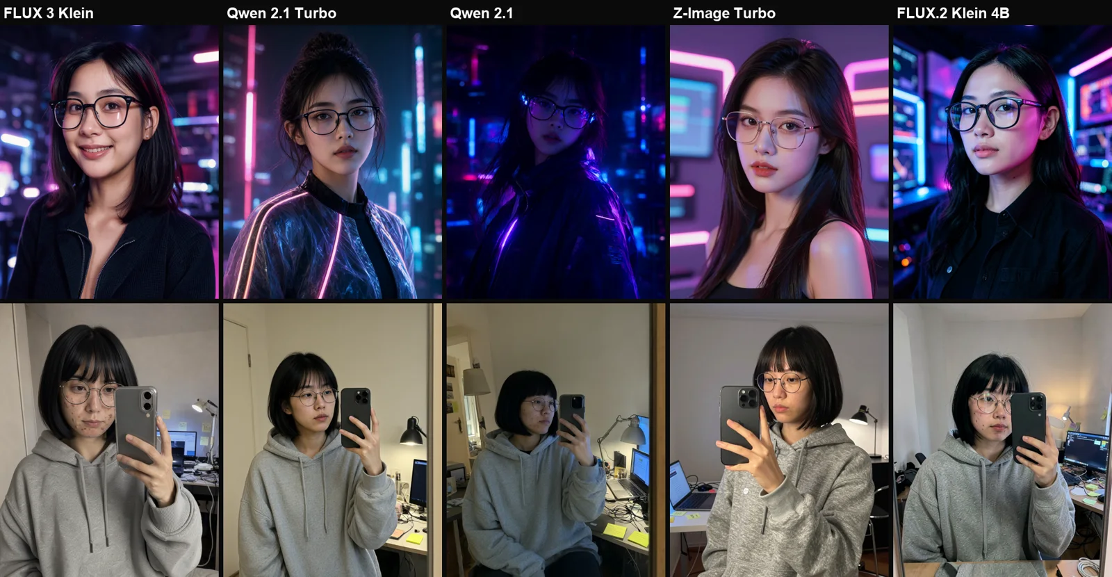 AI influencerka tech - neon kontra prawdziwe mieszkanie