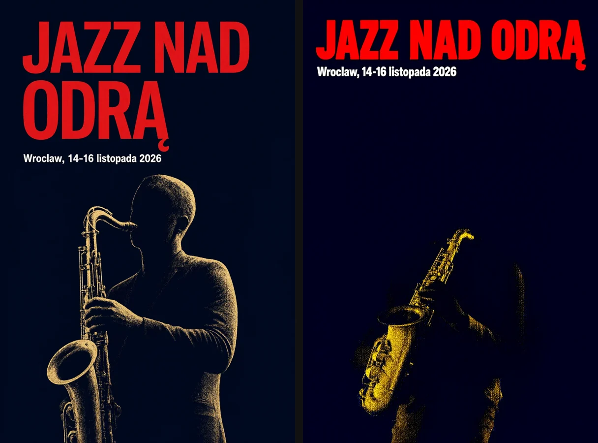 Qwen-Image 2.1 Turbo i zwykły 2.1 - plakat z napisem JAZZ NAD ODRĄ
