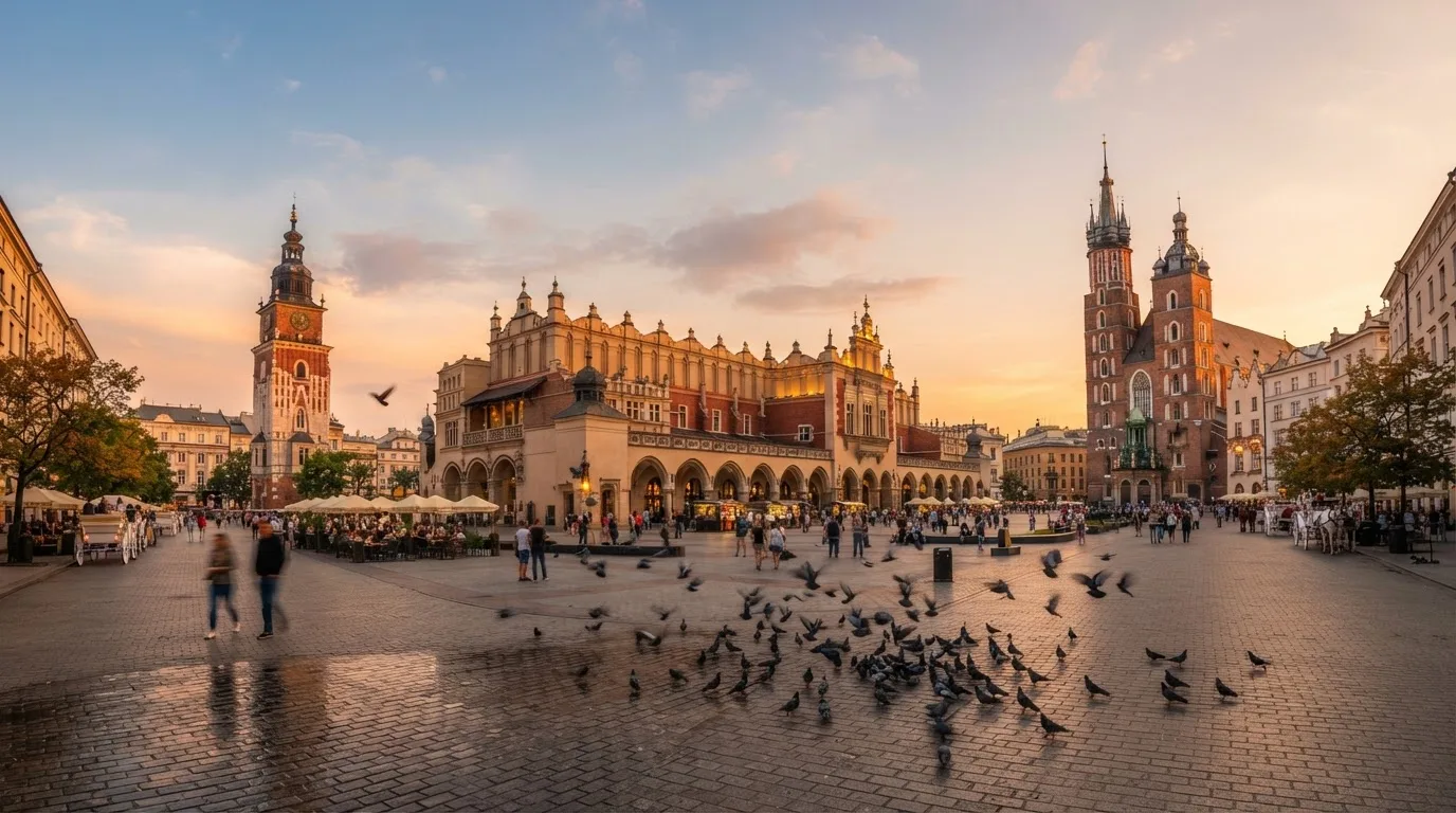 Krakow - Rynek Glowny i Sukiennice