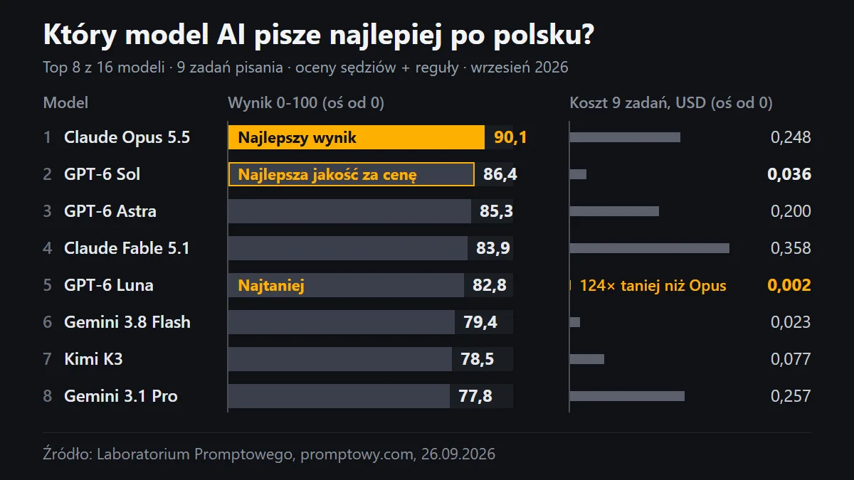 Poprawiona infografika SVG z paskami kosztu i trzema wyróżnieniami