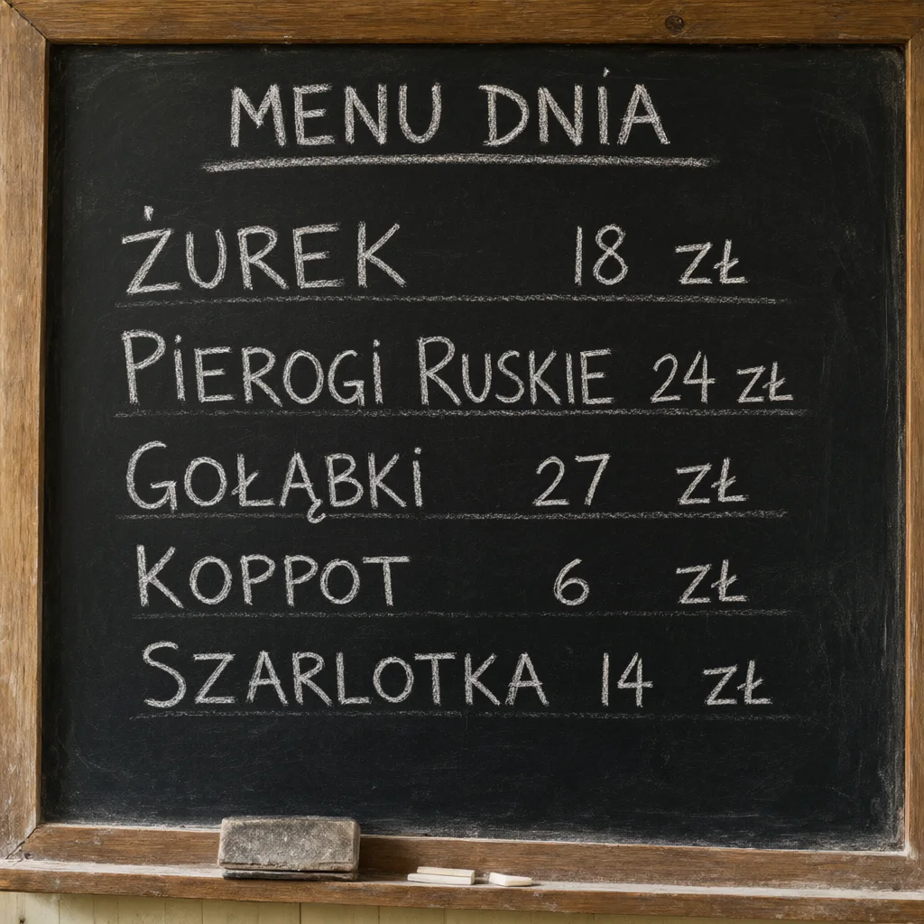 Menu baru mlecznego wygenerowane w Qwen-Image-2.1, błąd KOPPOT